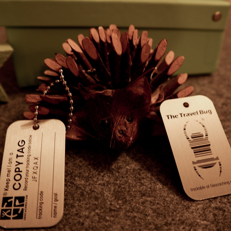 GREEN Geocaching QR Travel Bug® - Glow In The Dark - Rainbow Caching - Foto 8